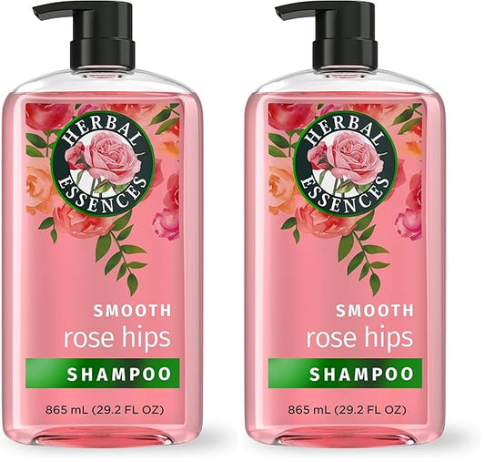 Herbal Essences Rose Hips Shampoo - Smooth, Shiny Hair with Vitamin E & Jojoba, Safe for Color Treated Hair, Floral Scent, Cruelty-Free, Dermatologist-Tested, 29.2 Fl Oz (Pack of 2)