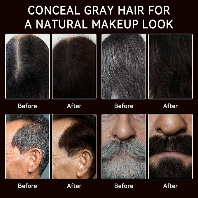 KGAJSGH Gray Hair Color Stick, Portable Touch-Up Pen, Hair Color Comb For Men & Women, Instant Coverage for White Hair & Beard, Quick-Dry & Non-Fading
