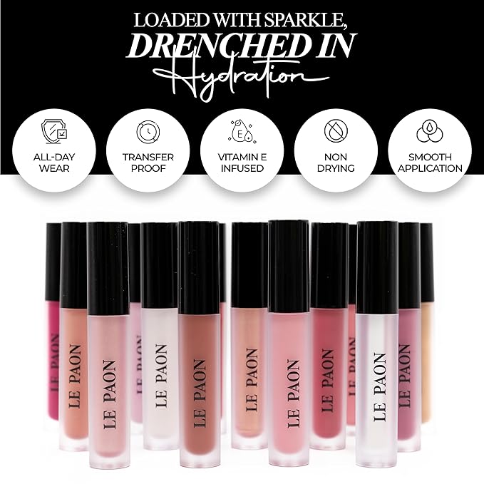 LePaon Cosmetics Pout Cloud Lipgloss – Long-wear, Transfer-Proof Matte Lipstick with High Pigment Payoff – Infused with Vitamin E for Extended Hydration (Lola)