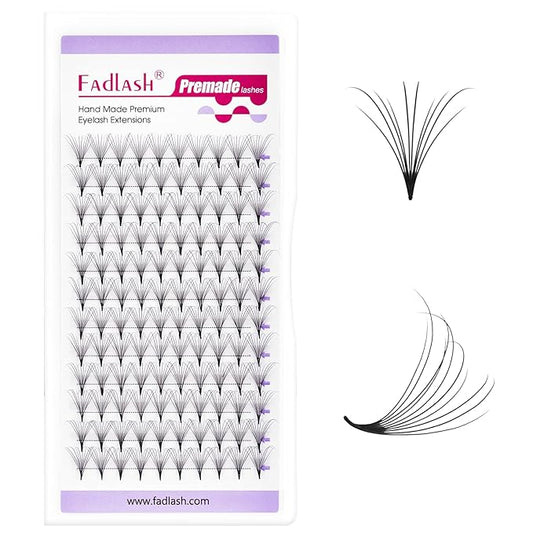 FADLASH Premade Lash Fans Multi Length Hybrid Volume Premade Easy Fans 0.07 Thickness D Curl 10D Multi Length 10-12-14mm Camellia Natural Eyelash Extensions (10D-0.07-D, Camellia 10-12-14mm)