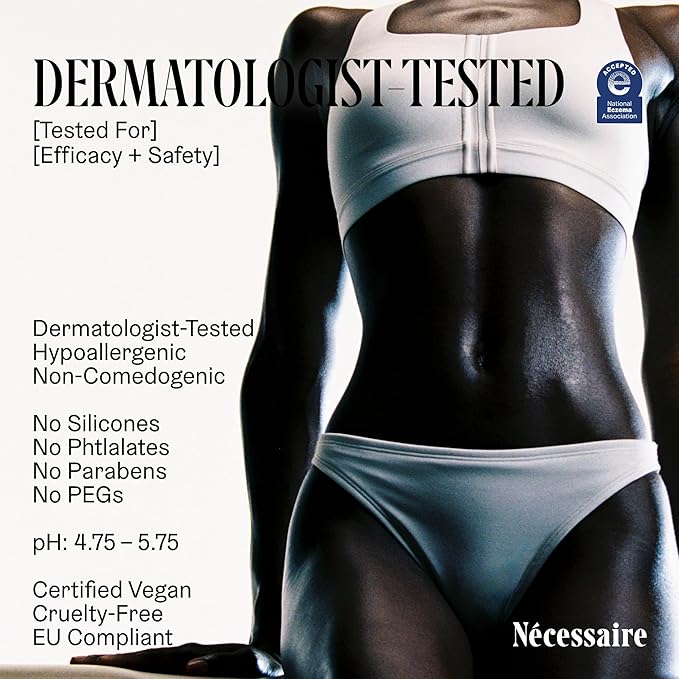 Nécessaire The Body Lotion Fragrance-Free — Unscented - Multi-Peptide - Firming Body Lotion for Women + Men. 2.5% Niacinamide. Non-Comedogenic Moisturizer for Sensitive Skin– 200 ml/6.8 fl oz
