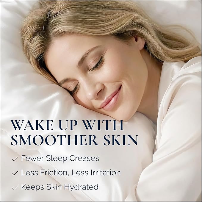 RENESSY Premium Silk Pillowcase 100% Organic Mulberry Silk, 22 Momme, Grade 6A - Oeko-Tex Certified in Germany - Luxury for Hair & Skin, 1 Piece (Queen Size 20x30 Inches, Pale Lavender)