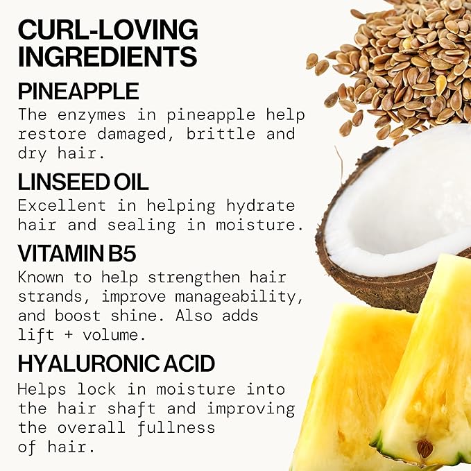 Pacifica Pineapple Curls Refresher Mist - Curl Refresher Spray, with Hyaluronic Acid, Vitamin B5 and Plant Oils, Vegan and Dermatologist Tested Curly Hair Products and Wavy Hair Products - 4 Fl Oz