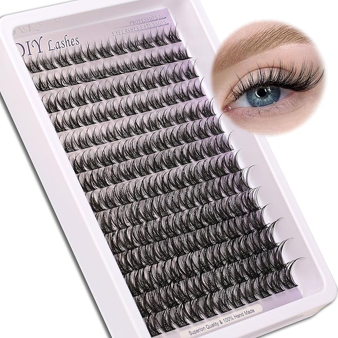 Lash Clusters Natural Wispy Cluster Eyelash Extensions 10-18mm Individual Lashes DIY Cluster Lashes Extension Soft Comfortable Eyelash Clusters with Thin Band by Himirell