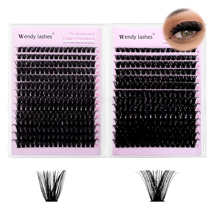 Lash Clusters DIY Individual Lashes 10-18mm D Curl Fluffy Eyelashes Extension 80P+100P Wispy False Eyelashes Volume Thick Eyelash Extension（28-80P+100P-07-D-1018）