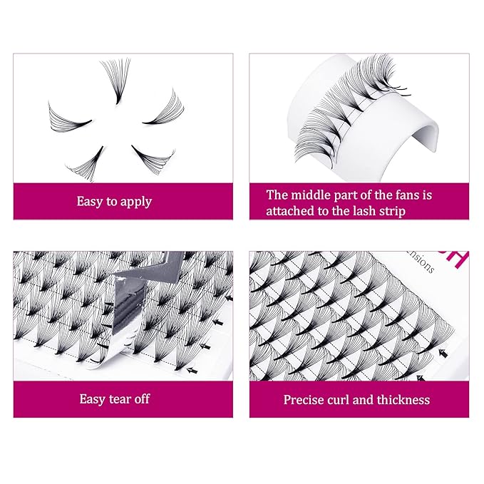 Premade Lash Fans 3D to 20D Pointy Base Volume Lash Extensions Premade Fans Eyelash Extensions Pro Point Premade Lash Extensions Fans 0.05 0.07 0.10 C CC D DD Curl Available (14D-0.07C, 15-20mm)