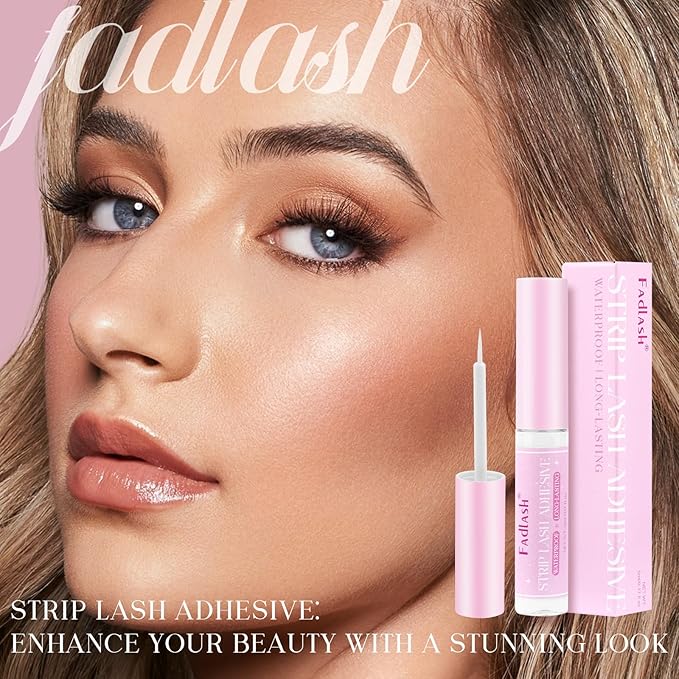 FADLASH Eyelash Glue for False Lashes White Clear Strip Lash Glue Strong Hold Waterproof Long-Lasting 5ml