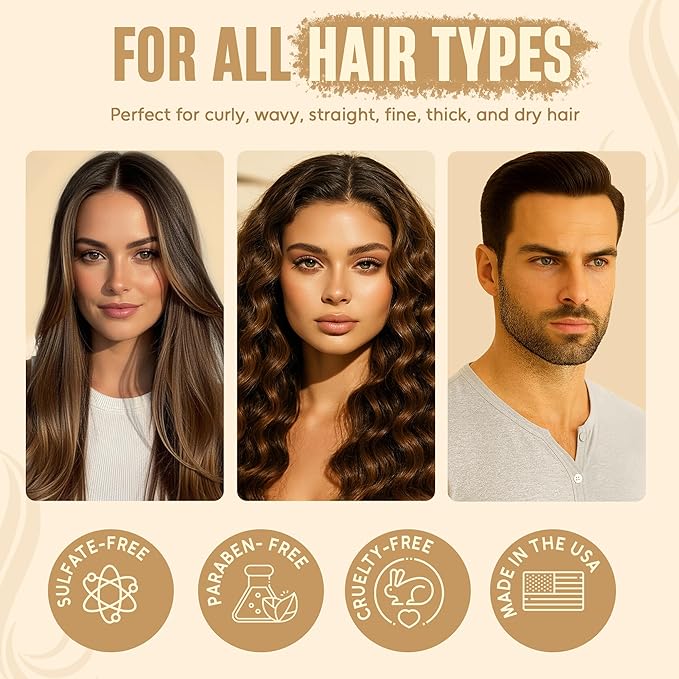 INFINA ESSENTIALS Keratin Shampoo and Conditioner Set | 16 fl oz Each | with Batana Oil & Bamboo Extract | Controls Frizz, Strengthens, Nourishes, & Adds Shine for Smoother Hair