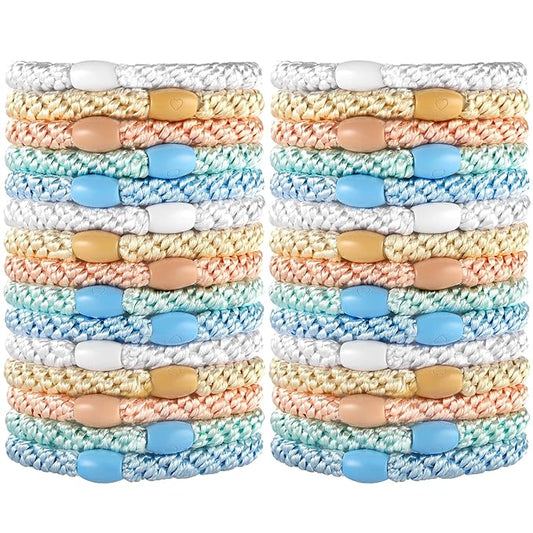 Hair Ties for Thick Hair, Funtopia 30 Pcs Ponytail Holders Elastics Hair Bands, No Damage No Crease Hair Elastics for Women Girls Teens