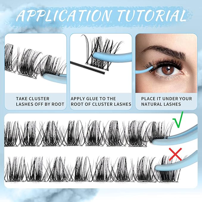 Lash Clusters 84 Pcs Cluster Lashes Eyelash Clusters DIY Cluster Eyelash Extensions Individual Lashes Soft and Comfortable (Windy,D-8-16mix)