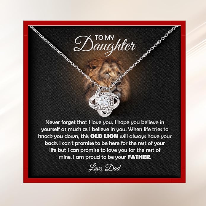 To My Beautiful Daughter Necklace from Mom & Dad | Cubic Zirconia Pendant with Heartfelt Message Card & Gift Box | Daughter Birthday, Graduation, Christmas Jewelry Gift from Parents