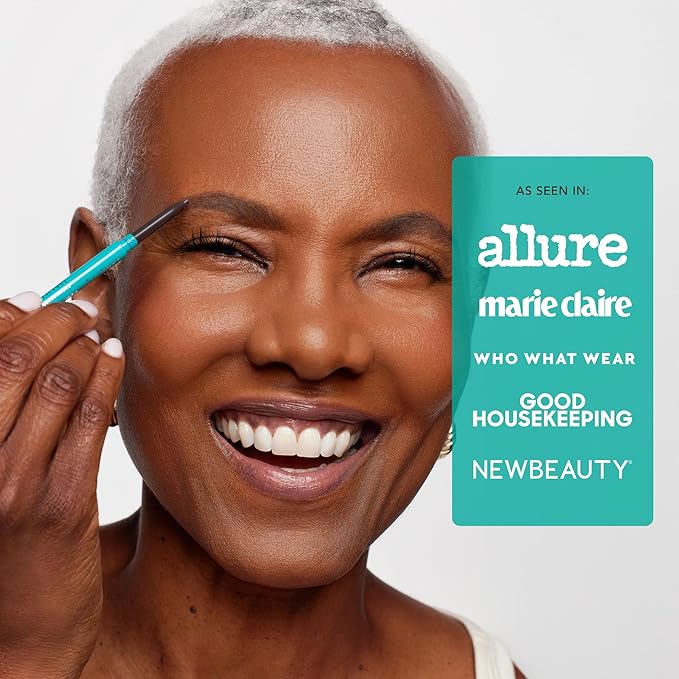 Thrive Causemetics Infinity Waterproof Eyebrow Pencil, Retractable Brow Pencil with Hyaluronic Acid & Shea Butter, Dual Ended Eyebrow Brush Spoolie, Fine Tip, Vegan & Cruelty Free, Serena (Deep Brown)