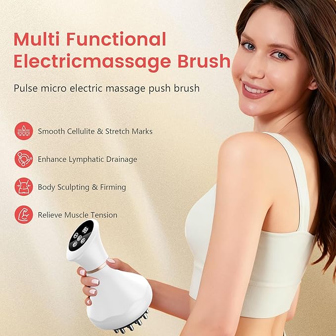 HuiPoLii Lymphatic Drainage Massager & Anti Cellulite Massage Tool, Helps Reduce Stretch Marks & Cellulite, for Legs, Arms & Belly.