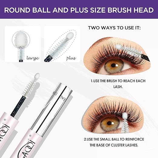 GAQQI Bond and Seal Lash Glue, Lash Cluster Glue Waterproof Eyelash Adhesive for Eyelash Clusters, Long-Lasting 72H+, Latex Free (Pack of 2)