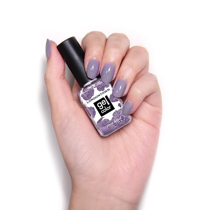 LONDONTOWN UV/LED Gel Nail Polish - Long Lasting, Chip Resistant High Shine Color - Glossy Rich Purple, Cozy Cashmere, 12ml/.40fl oz