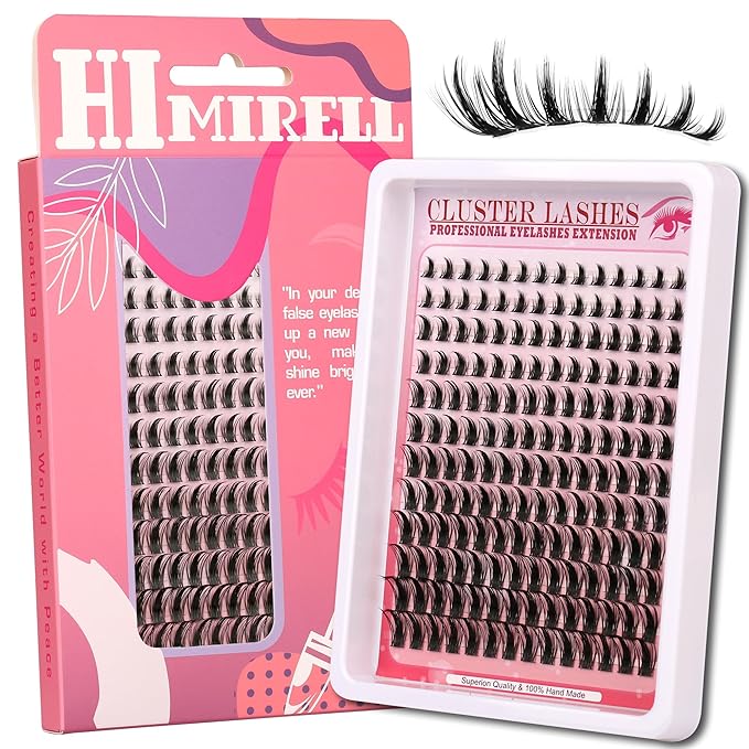 Lash Clusters Lash 168PCS Eyelash Clusters Volume Long 8-18mm C/D Curl Individual Lashes DIY Spiky Lash Extension Mega Cluster Eyelash Extensions Mink Strips Lashes Thick