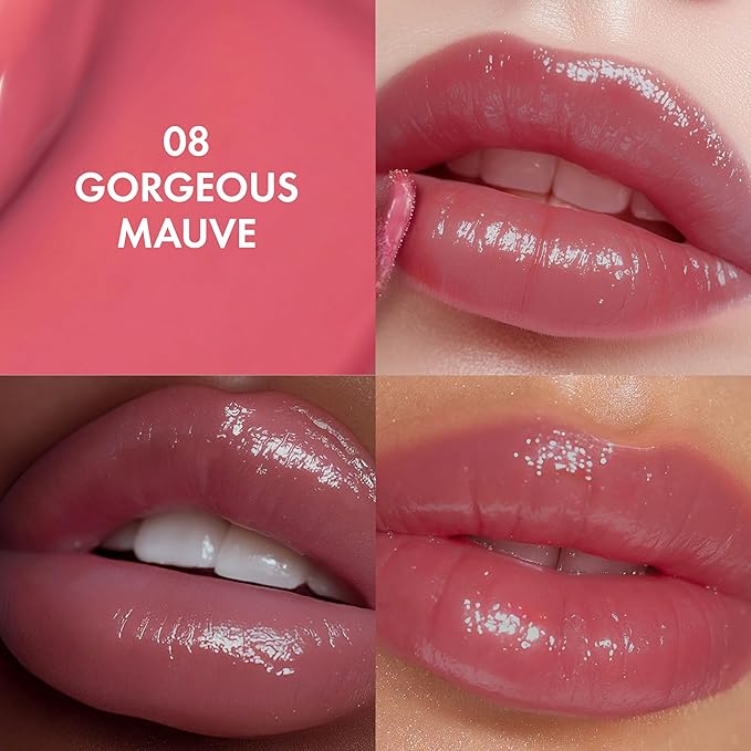 Amuse Seoul Jel-Fit Tint (08 Gorgeous Mauve) | Korean Jelly Lip Tint, Long-Lasting Lip Stain, Hydrating & Glossy, Hyaluronic Acid for Smooth Moisturized Lips, High Pigmentation, Vegan