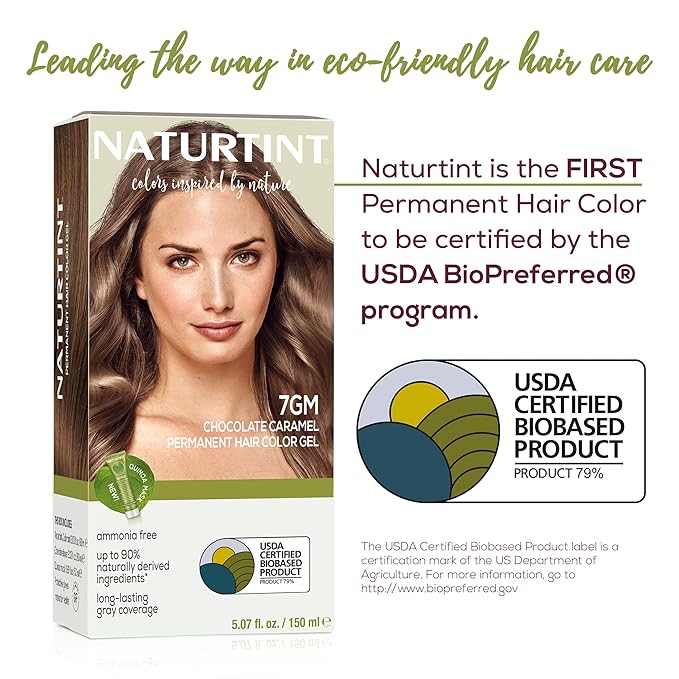 Naturtint 7GM Chocolate Caramel Permanent Hair Color (Pack of 6), Ammonia Free, Vegan, Cruelty Free, up to 100% Gray Coverage, Long Lasting Results (Packaging may vary)