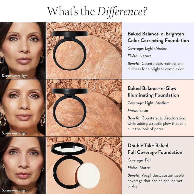 LAURA GELLER NEW YORK Baked Double Take Powder Foundation - Sand - Buildable Medium to Full Coverage - Matte Finish