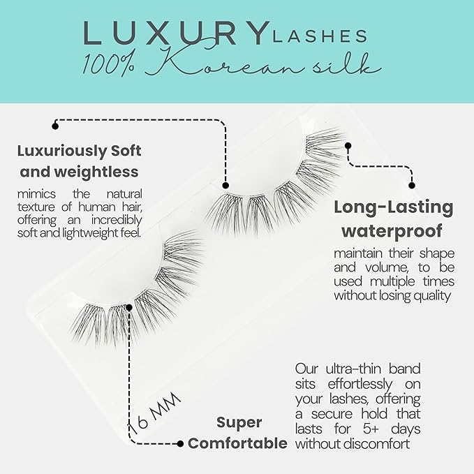 GAZELLE Luxury Natural Lash Clusters, Soft Korean Silk PBT Fibers, DIY Cluster Eyelash Extensions, Comfortable Wear, Lasts 10 Days – Sensual – 12mm