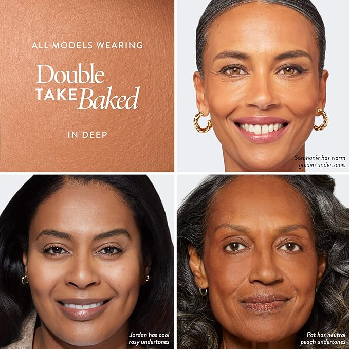 LAURA GELLER NEW YORK Baked Double Take Powder Foundation - Deep - Buildable Medium to Full Coverage - Matte Finish