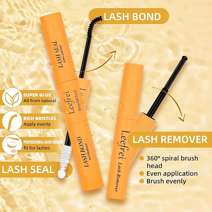 Leefrei Eyelash Clusters Set 10-18mm Wispy Lash Clusters D Curl DIY Cluster Lash Extension Kit Individual Lashes Kit With Bond & Seal, Glue Remover, Tweezers(LF02 Lashes Set)