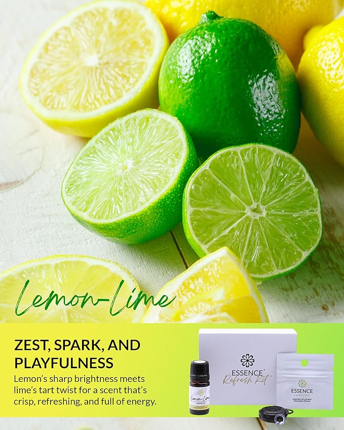 Essence Wearable Aromatherapy Nasal Diffuser – Lemon-Lime Essential Oil Nose Ring Silicone Inhaler for Stress & Mood Support - Made in USA & Travel-Friendly