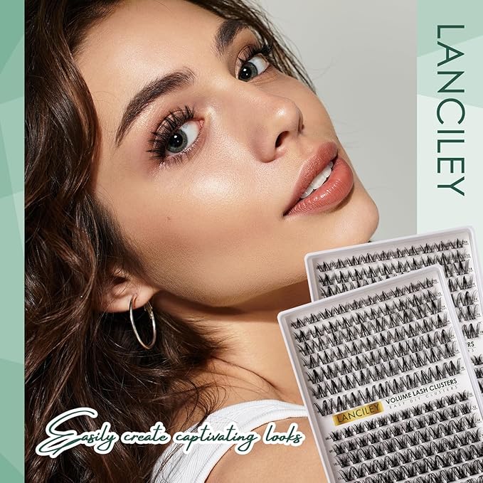 Lash Clusters 154pcs Lashes 10-18mm Eyelash Clusters Kit Natural Eyelashes DIY Cluster Eyelash Extensions Thin Band Cluster Lashes False Eyelashes Lash Extension Kit wth Bond & Seal & Remover-M34+M31