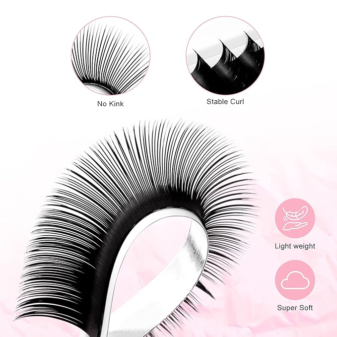 TDANCE Classic Lash Extensions Flat Lashes Eyelash Extensions 0.15mm DD Curl Ellipse Eyelash Extensions 15mm Mixed Black Matte Individual Lashes Salon Use(Flat,DD-0.15,15mm)