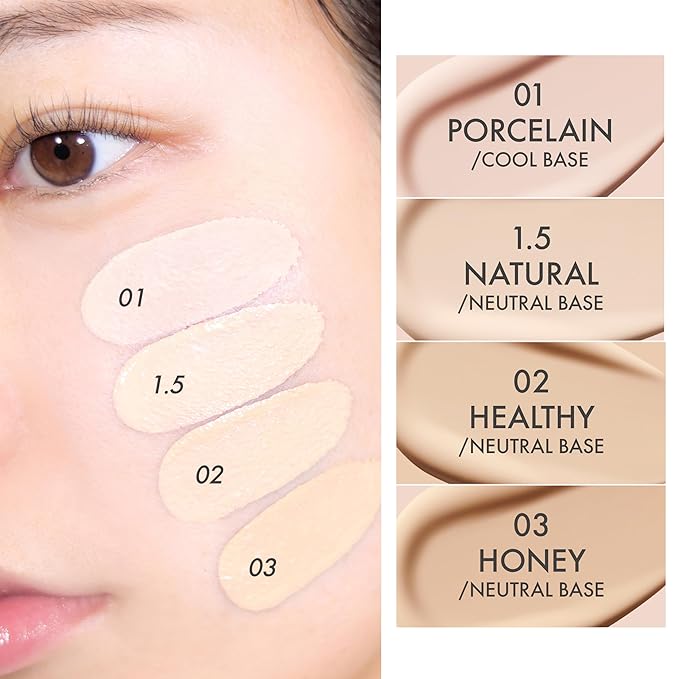 Amuse SEOUL Ceramic Skin Perfector Cushion Foundation Refill ([Refill] 1.5 NATURAL) | Long-lasting, Lightweight, Semi-matte, Flawless Coverage, Hypoallergenic, Korean Beauty, Vegan(15g / 0.52 oz.)