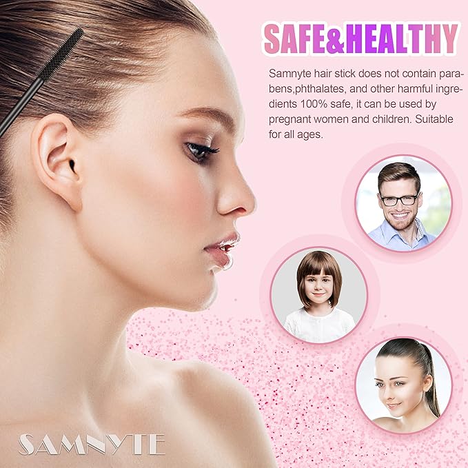 Hair Finishing Stick, 2pcs Hair Mascara for Flyaway Tamer, Fly Away Hair Tamer Stick for Enhance Gloss of Hair, Anti Frizz Broken Hair Baby Hair Flash Moment Flyaway Stick, Non-Greasy