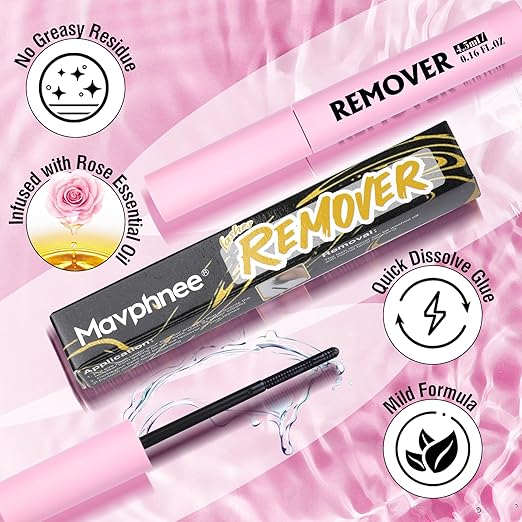Mavphnee Lash Bond and Seal Kit - Waterproof Cluster Lashes Glue with Strong Hold Eyelash Adhesive and Remover for DIY Eyelash Extensions