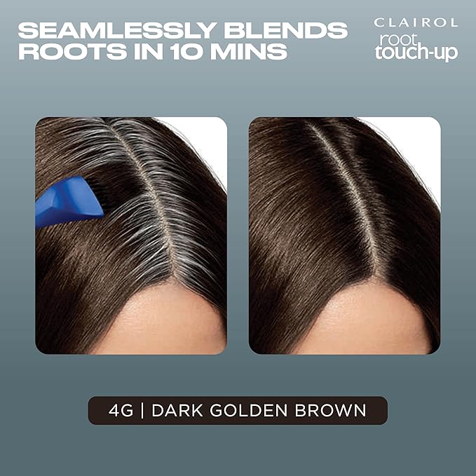Clairol Root Touch-Up by Nice'n Easy Permanent Hair Dye, 4G Dark Golden Brown Hair Color, Pack of 2