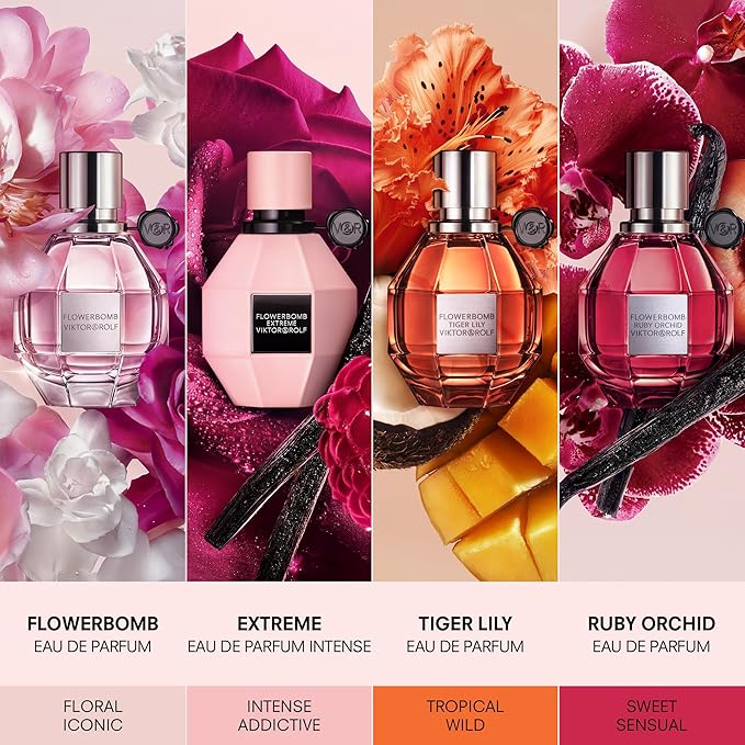 Viktor&Rolf - Flowerbomb Extreme - Eau de Parfum Intense Womens Perfume - Intense & Floral - With Raspberry, Jasmine, Rose, Orange Blossom & Vanilla Bean - 1.7 Fl Oz