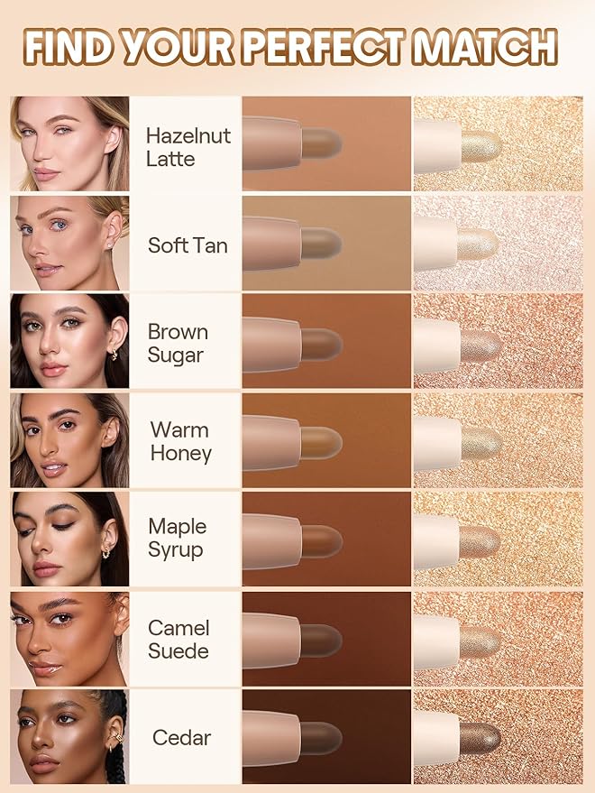 SHEGLAM 2-in-1 Contour & Highlight Stick Cream Waterproof Contour Stick-Warm Honey