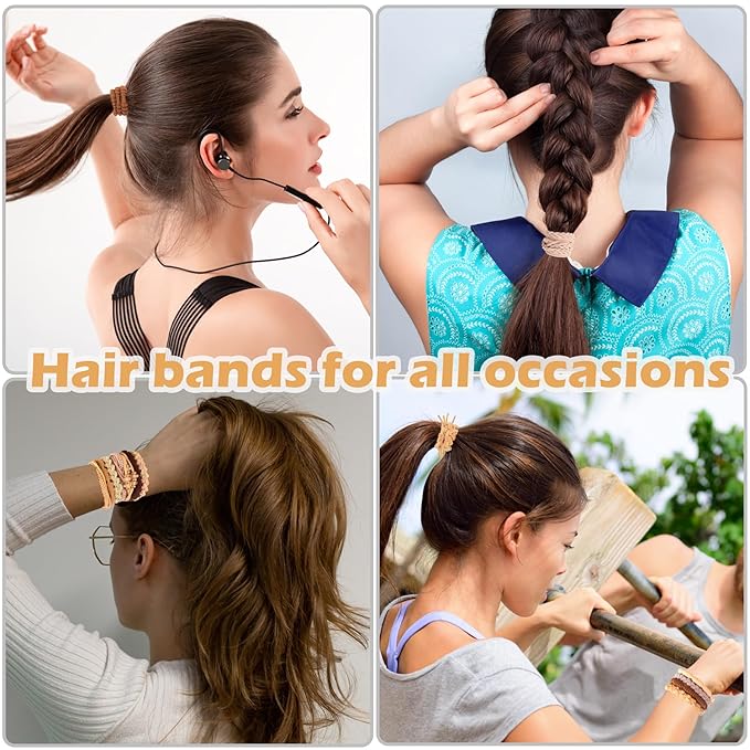 20 PCS Boho Hair Ties, Bracelets Hair Ties for Thick or Thin Hair, Ponytail Holders, 2.5’’ Hair Ties No-Damage