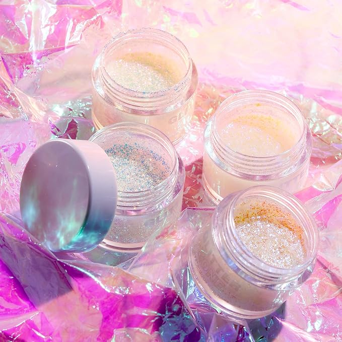 BestLand Holographic Body Glitter Gel - Cosmetic-Grade, Color Changing Halloween Glitter Makeup for Face, Body, and Hair, Safe and Easy to Use, Perfect for Festivals Parties (01 Golden Mirage)