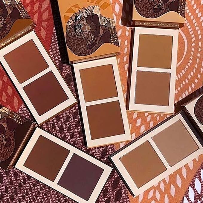 Juvia's Place Bronzed Duo Bronzer Dark - Soft Matte Bronzer, Contour Powder, Pressed Powder, Long-Wearing & Buildable Bronzing Powders - Suitable for Dark to Deep Tan Skin Tone