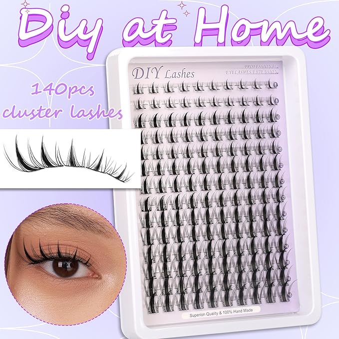 Himirell Lash Clusters Manga Eyelash Clusters Anime Cluster Eyelash Extensions Clusters Lashes Natural Look Eyelashes Fairy Lash Clusters Manga Individual Lashes for Self Application (8-16MM)
