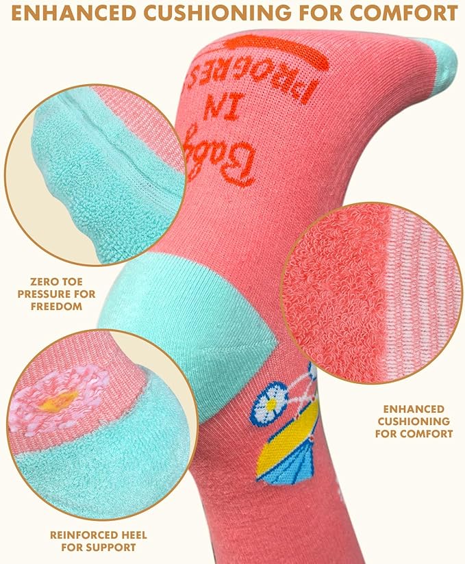 Lalapapa Thick Soft Cotton Compression Socks for Women Men 15-20mmHg Knee High Breathable Cotton Socks for All Day Comfort