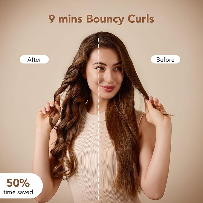 SKG Automatic Rotating Curling Iron, 1-Inch Ceramic Barrel, 2-Way Rotation, 3 Heat Levels, 60s Fast Heating, 30-Min Auto Shut-Off, Dual Voltage, for Effortless Beach Waves & Curls