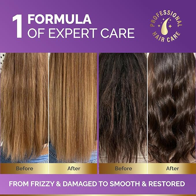 Hydrating Hair Mask – Post Hair Relaxer for Damaged & Dry – Deep Conditioning Keratin Treatment for Curly & Color-Treated – Soft, Smooth, Anti-Frizz & Split Ends Repair with Collagen, Biotin – 10 oz