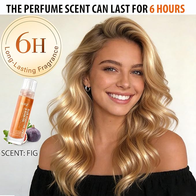 SLUJ Hair Perfume for Women - Hair Mist with Argan Oil & Bronze Shimmer, Lightweight Hair Oil Spray for Dry Hair, Heat Protection Spray for Hair, Long Lasting Hair Scent