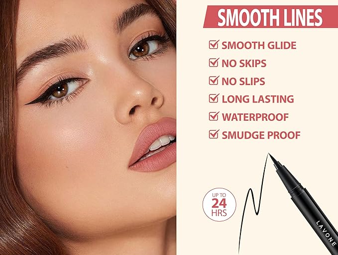 LAVONE Hair-Like Eyebrow Pen Makeup kit, Eyebrow Pencils for Women with Waterproof Microblading Eyebrow Pencil, Eyebrow Pomade, Eyeliner and Eyebrow Brush, Create Full, Natural Brows, Ash Brown