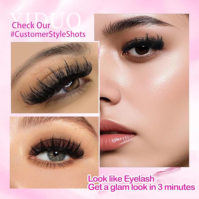 YIDUO Lashes Clusters with Spikes Bottom 280Pcs Volume Manga Wispy Cluster False Eyelashes Natural D Curl Individual 100D 12-20mm Anime False Mink Lashes Extensions Pack