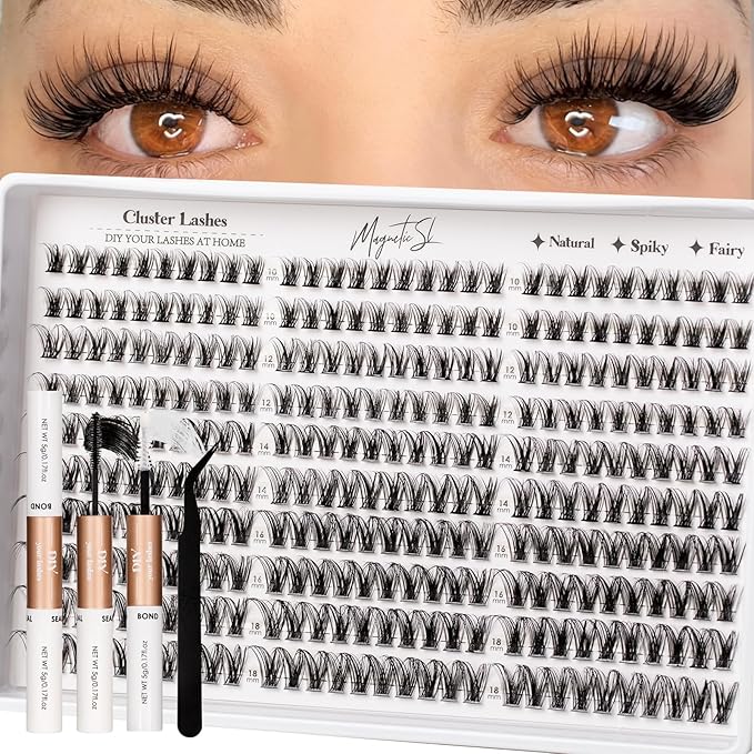 Lash Clusters 300pcs Manga Lash Extension Kit 10-18mm Cluster Eyelash Extensions Natural Lash Individual Lashes -M36-Natural