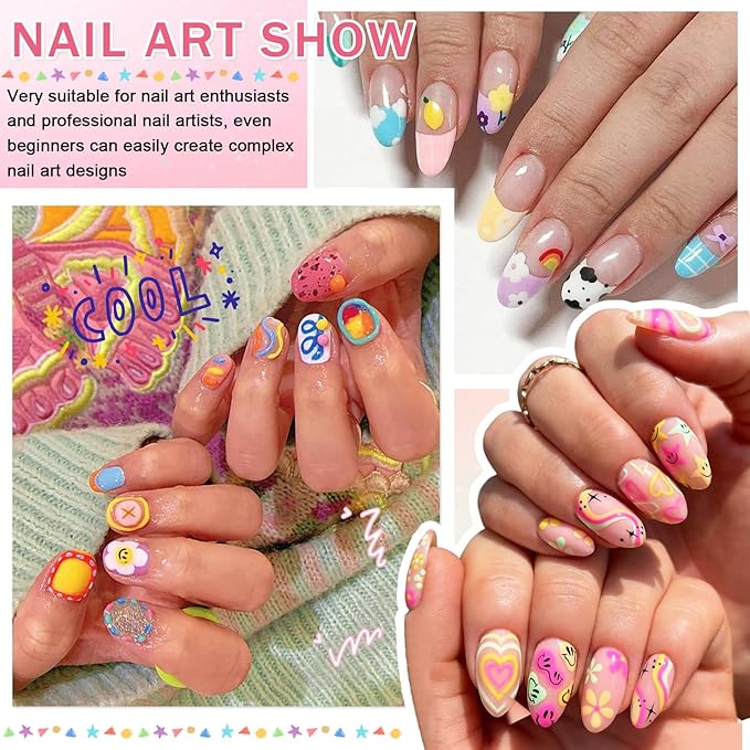 IONSGAKO 12 Colors Nail Art Pens Set, Nail Art Markers Polish Pens for Nail Art Quick Drying 3D Acrylic Paint Markers for Painting Dotting Liner Pen Nail Salon DIY Design Kit 0.5mm