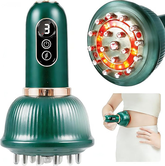 DiDEER Lymphatic Drainage Massager & Anti Cellulite Massage Tool, Reduce Stretch Marks & Cellulite,for Legs, Arms & Belly, Body Sculpting Machine with Microcurrent, Light, Heat & Vibration (Green)