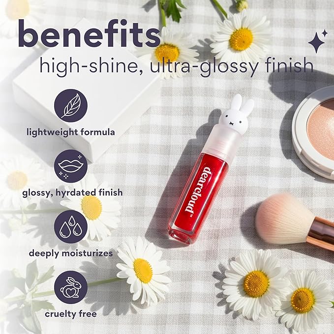 dearcloud Miffy Lip Serum Jelly - Dear Bun Tinted Gloss for Hydration & Shine (Dear Bun)