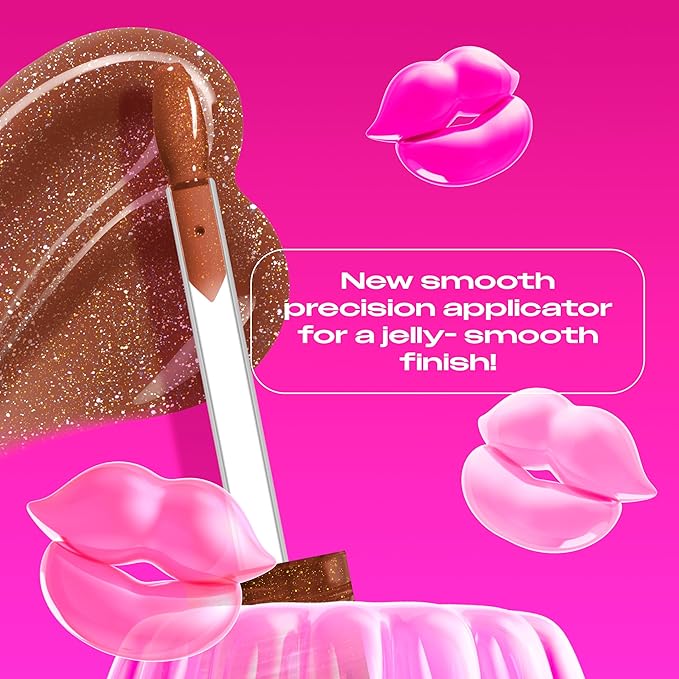 NYX PROFESSIONAL MAKEUP Jelly Job Lip Gloss, Lip Tint Gloss with Full-Bodied, Smoothing, and Hyper-Glossy Shine - Bring Me Jelly (Bronze Shimmer)